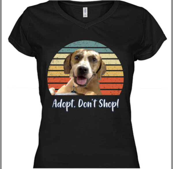 Adopt. Don't Shop Black V-Neck T-Shirt