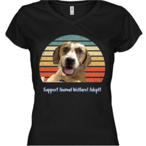 Support Animal Welfare! Adopt! Black V-Neck T-Shirt