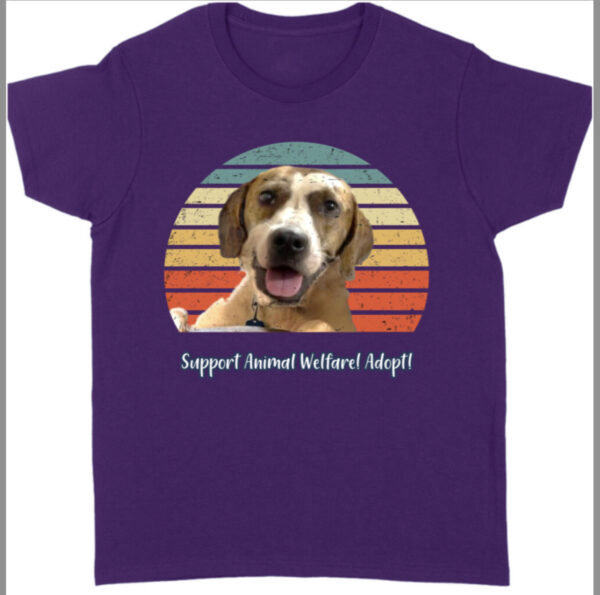Support Animal Welfare! Adopt! Purple V-Neck T-Shirt